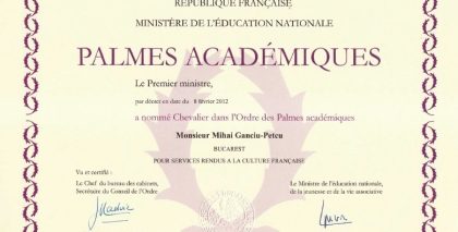 Palmes academiques – Mihai Ganciu-Patcu